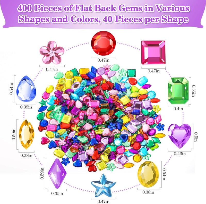 anezus 400Pcs Jewels for Bedazzling with 2 Pack B7000 Jewelry Glue, Flat Back Craft Gems Rhinestones for Clothing, Sequins Rhinestones Gemstones for Fabric, Craft, Decoration - Image 3